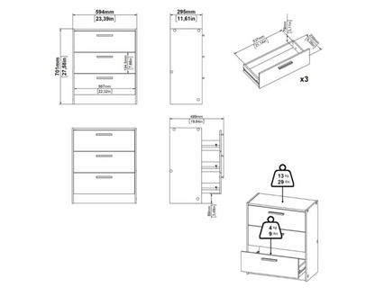 Escape Wardrobe, Chest and Nightstand in Jackson Hickory