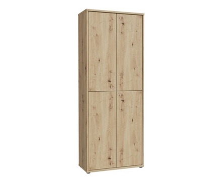 Alice Springs Shoe Cabinet with 4 Doors Push-to-Open in Artisan Oak