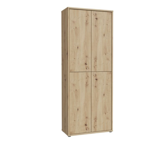 Alice Springs Shoe Cabinet with 4 Doors Push-to-Open in Artisan Oak