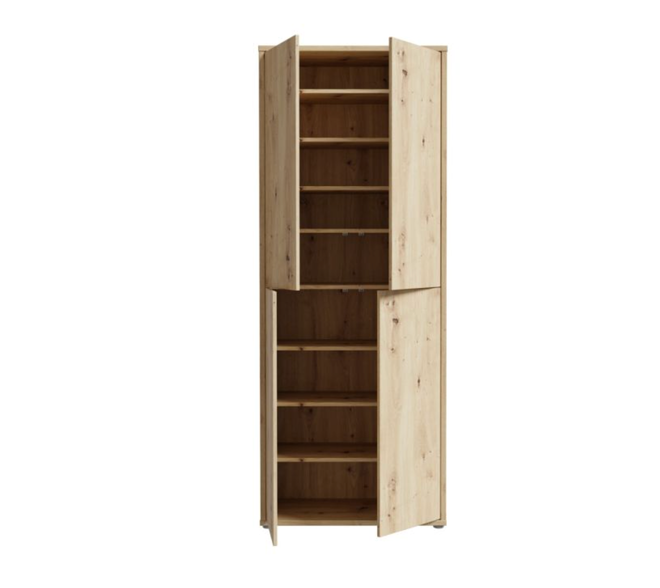 Alice Springs Shoe Cabinet with 4 Doors Push-to-Open in Artisan Oak