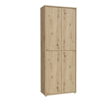 Alice Springs Shoe Cabinet with 4 Doors Push-to-Open in Artisan Oak