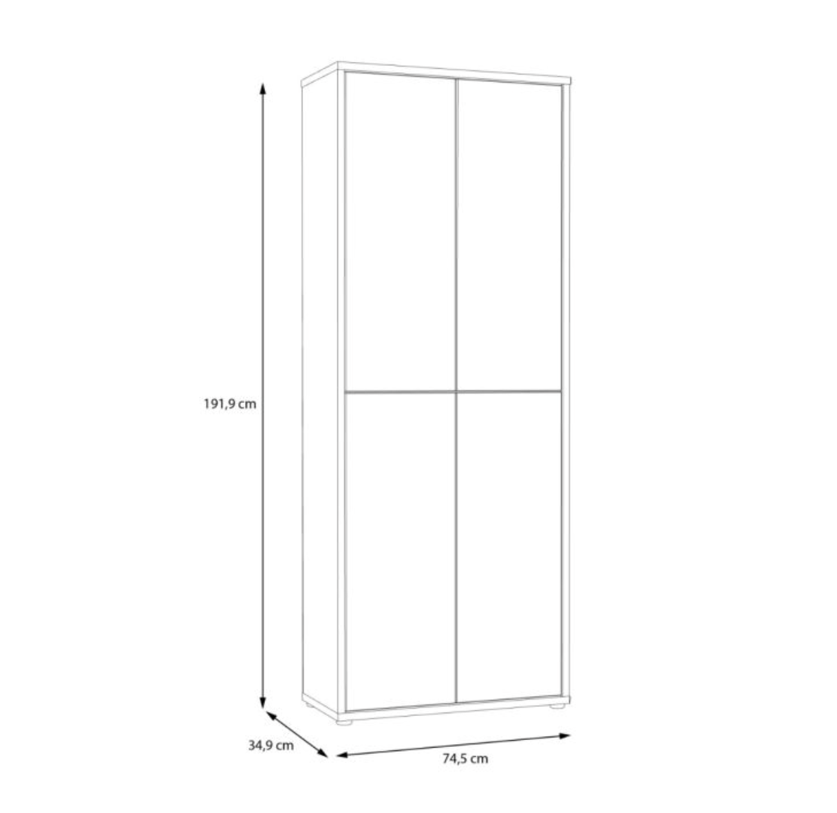 Alice Springs Shoe Cabinet with 4 Doors Push-to-Open in Artisan Oak