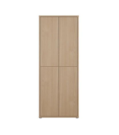 Alice Springs Tall Shoe Cabinet with 4 Doors Push-to-Open in Elegancia Oak