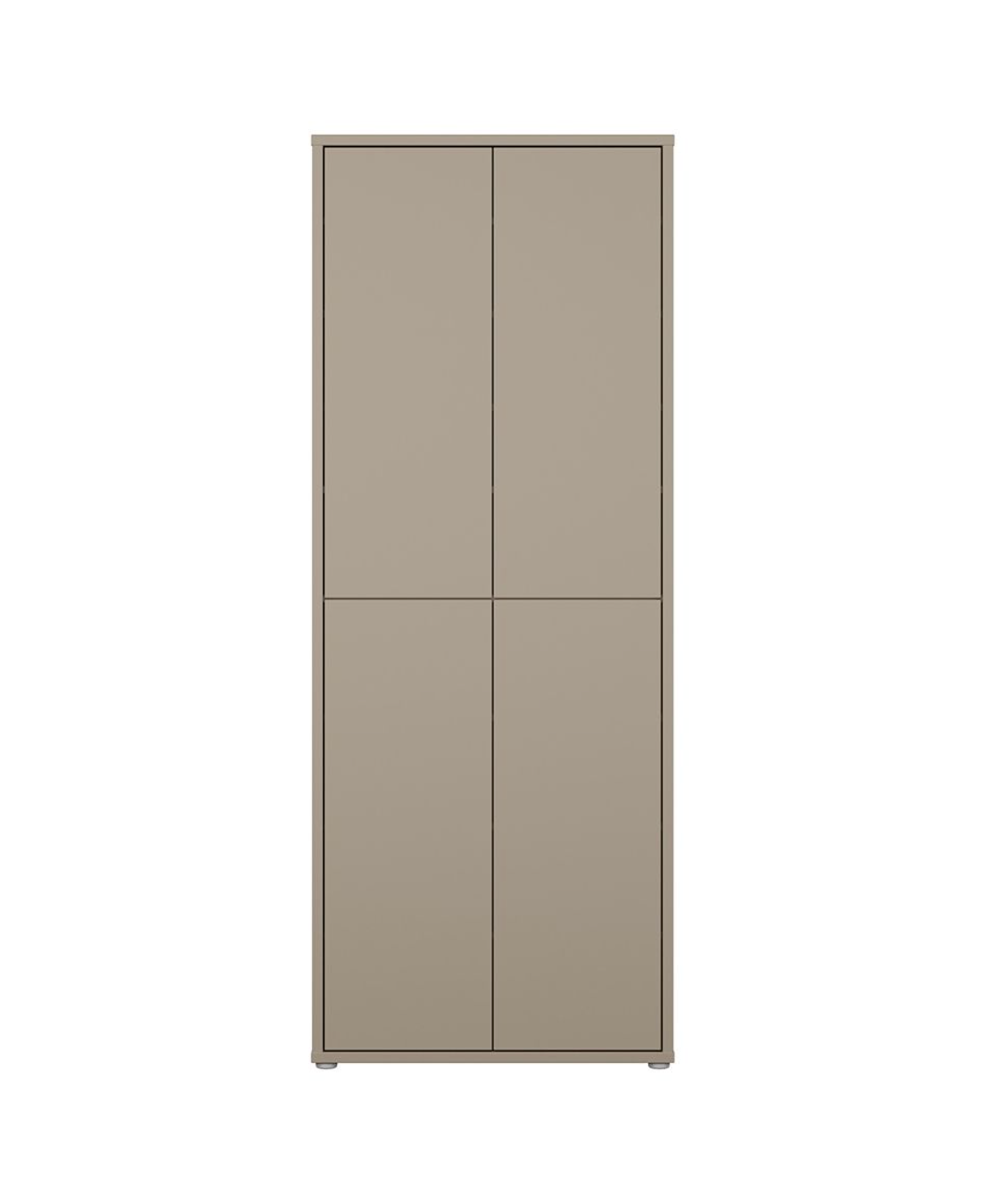 Alice Springs Tall Shoe Cabinet with 4 Doors Push-to-Open in Taupe