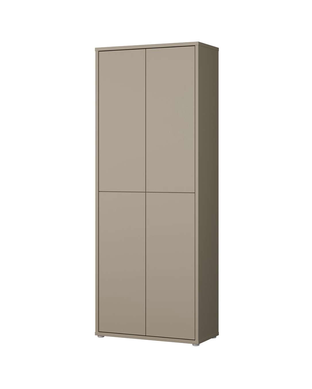 Alice Springs Tall Shoe Cabinet with 4 Doors Push-to-Open in Taupe