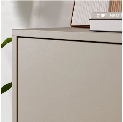 Alice Springs Tall Shoe Cabinet with 4 Doors Push-to-Open in Taupe