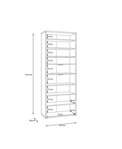 Alice Springs Tall Shoe Cabinet with 4 Doors Push-to-Open in Taupe