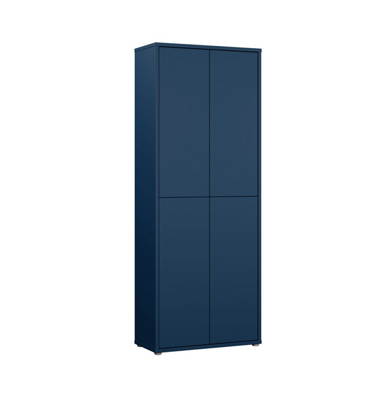 Alice Springs Tall Shoe Cabinet with 4 Doors Push-to-Open in Night Blue