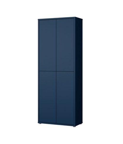 Alice Springs Tall Shoe Cabinet with 4 Doors Push-to-Open in Night Blue