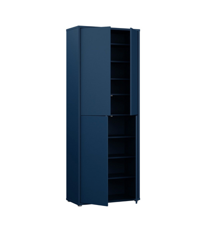 Alice Springs Tall Shoe Cabinet with 4 Doors Push-to-Open in Night Blue