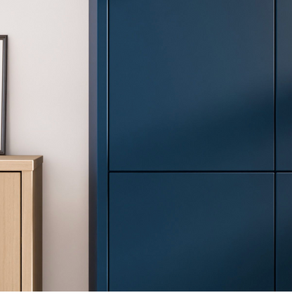 Alice Springs Tall Shoe Cabinet with 4 Doors Push-to-Open in Night Blue