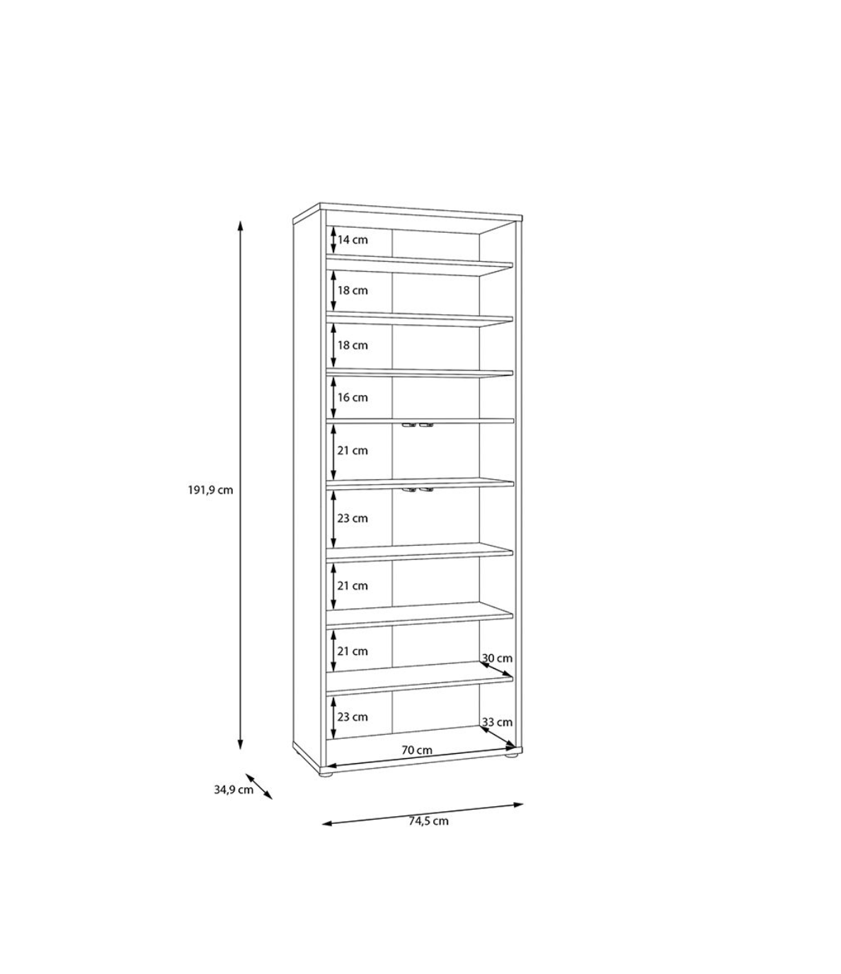 Alice Springs Tall Shoe Cabinet with 4 Doors Push-to-Open in Night Blue