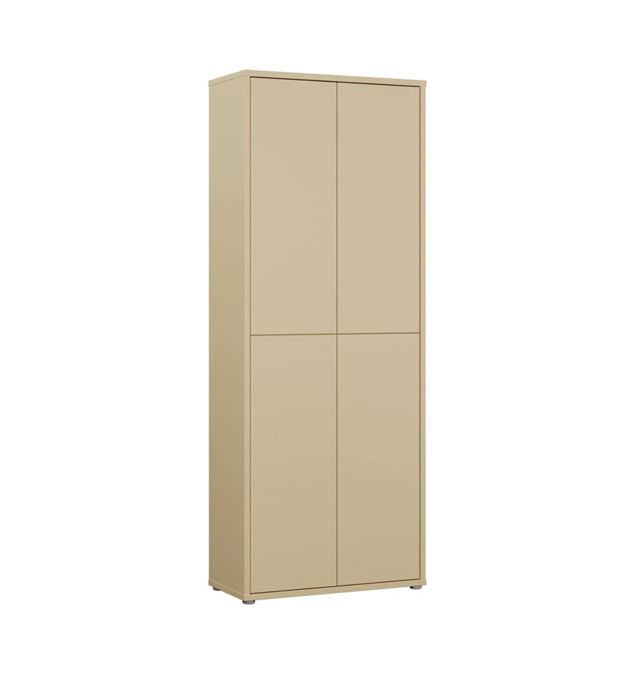 Alice Springs Tall Shoe Cabinet with 4 Doors Push-to-Open in Butter Yellow