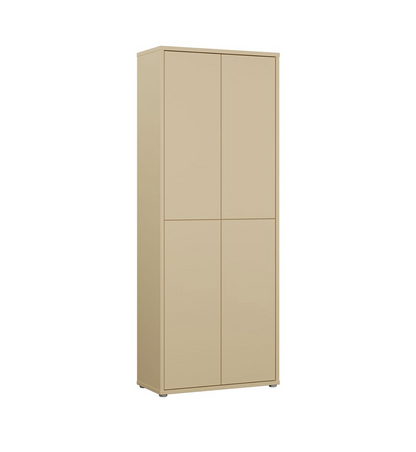 Alice Springs Tall Shoe Cabinet with 4 Doors Push-to-Open in Butter Yellow