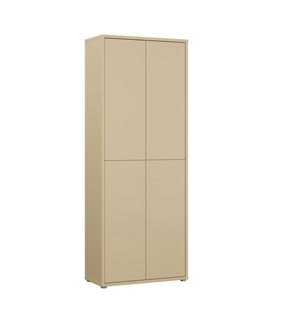 Alice Springs Tall Shoe Cabinet with 4 Doors Push-to-Open in Butter Yellow