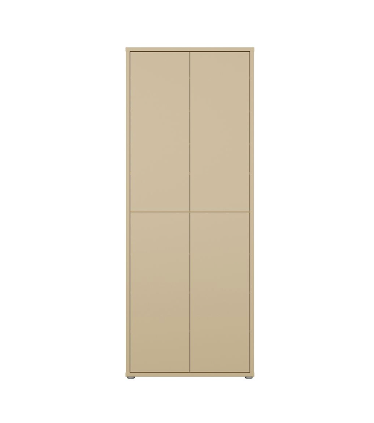 Alice Springs Tall Shoe Cabinet with 4 Doors Push-to-Open in Butter Yellow