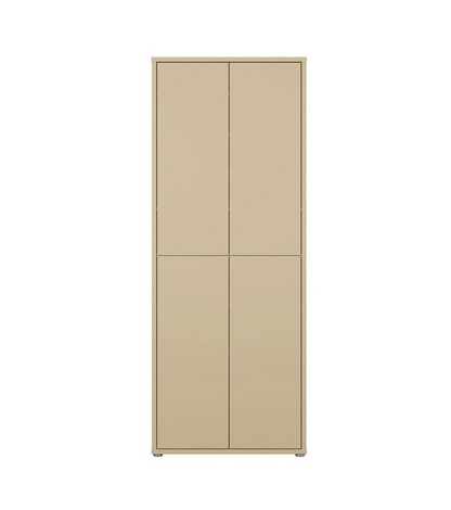 Alice Springs Tall Shoe Cabinet with 4 Doors Push-to-Open in Butter Yellow