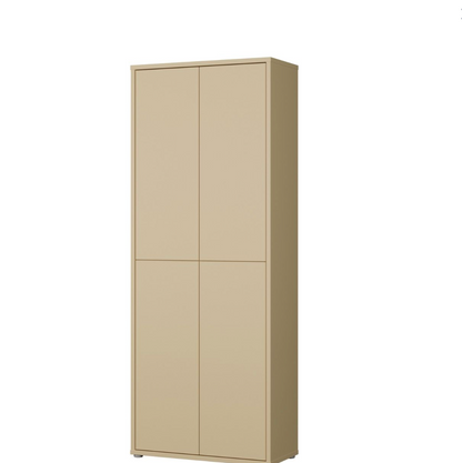 Alice Springs Tall Shoe Cabinet with 4 Doors Push-to-Open in Butter Yellow