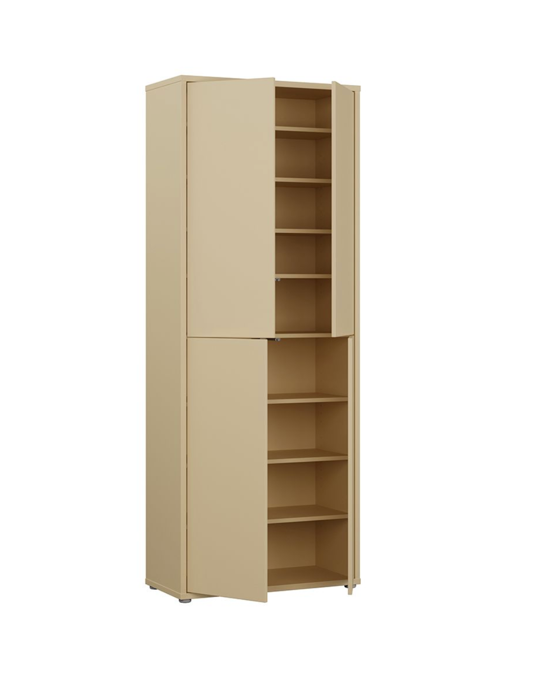 Alice Springs Tall Shoe Cabinet with 4 Doors Push-to-Open in Butter Yellow