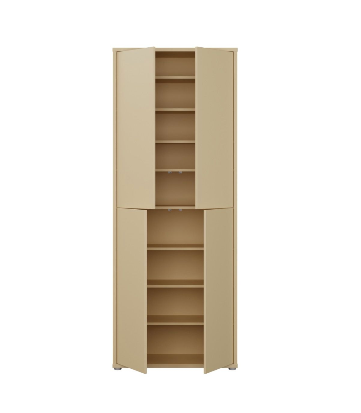 Alice Springs Tall Shoe Cabinet with 4 Doors Push-to-Open in Butter Yellow