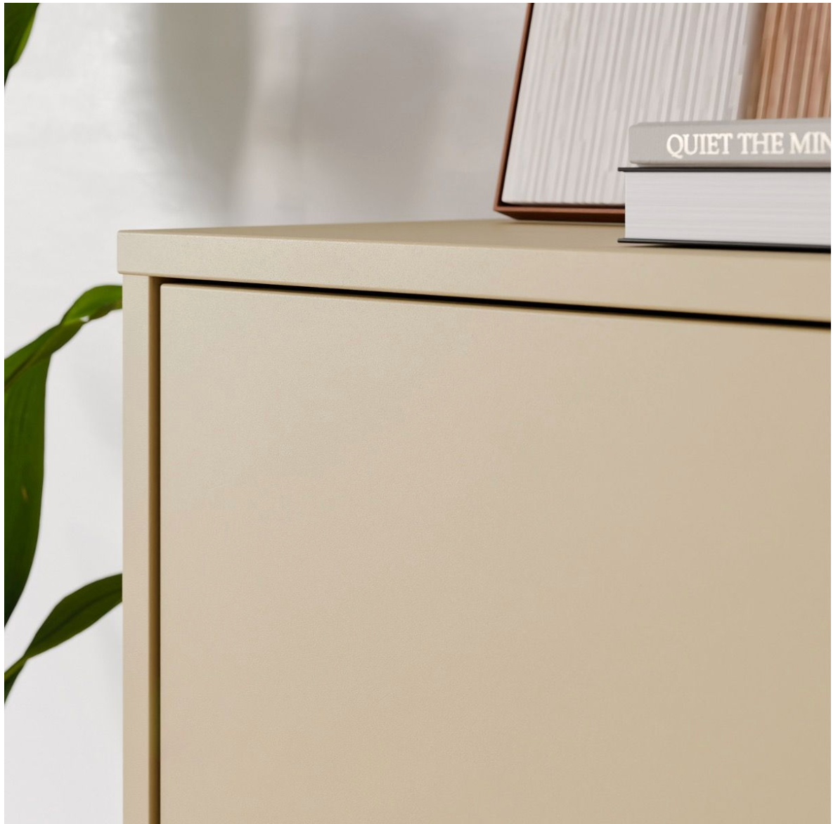 Alice Springs Tall Shoe Cabinet with 4 Doors Push-to-Open in Butter Yellow