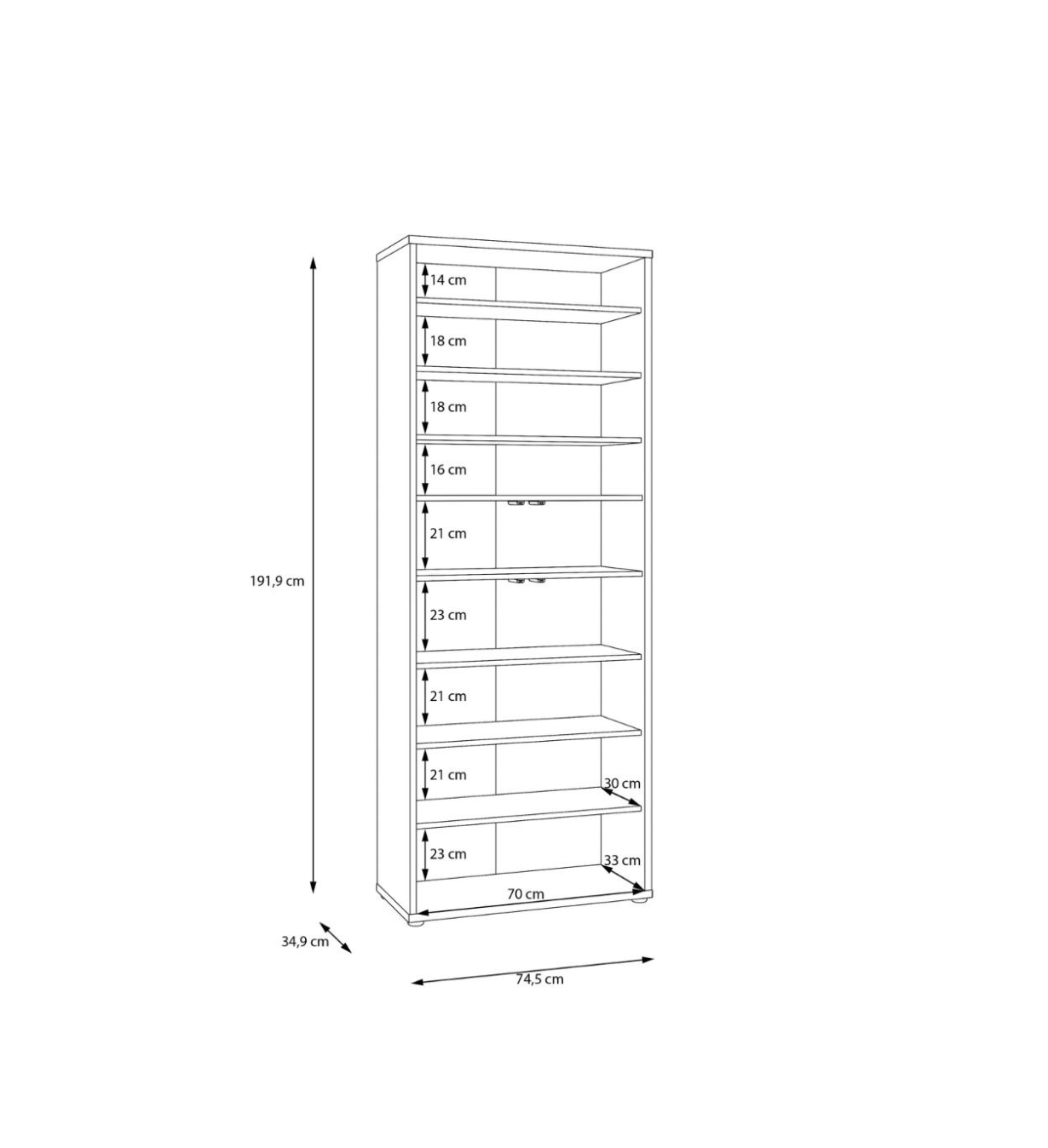 Alice Springs Tall Shoe Cabinet with 4 Doors Push-to-Open in Butter Yellow