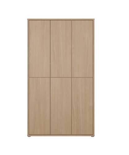 Alice Springs Tall Shoe Cabinet with 6 Doors Push-to-Open in Elegancia Oak