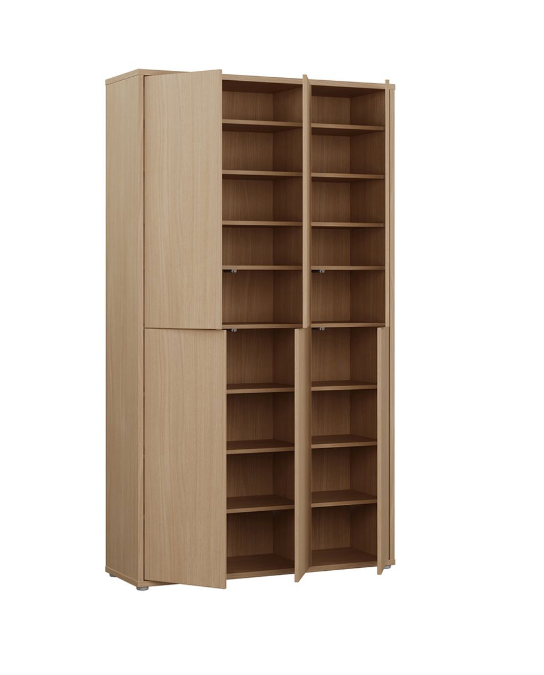 Alice Springs Tall Shoe Cabinet with 6 Doors Push-to-Open in Elegancia Oak