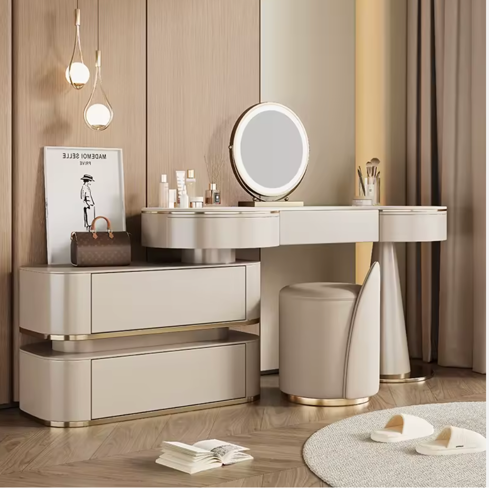 Auréa Makeup Vanity Table with LED Mirror & Storage Drawers