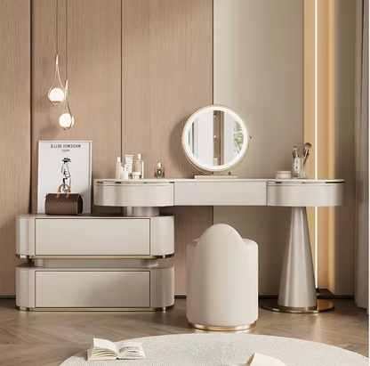Auréa Makeup Vanity Table with LED Mirror & Storage Drawers