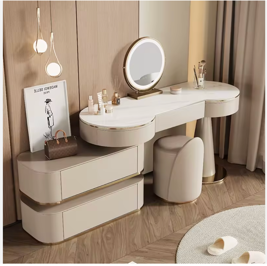 Auréa Makeup Vanity Table with LED Mirror & Storage Drawers