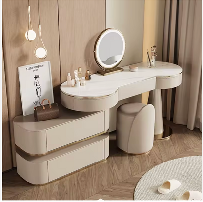 Auréa Makeup Vanity Table with LED Mirror & Storage Drawers