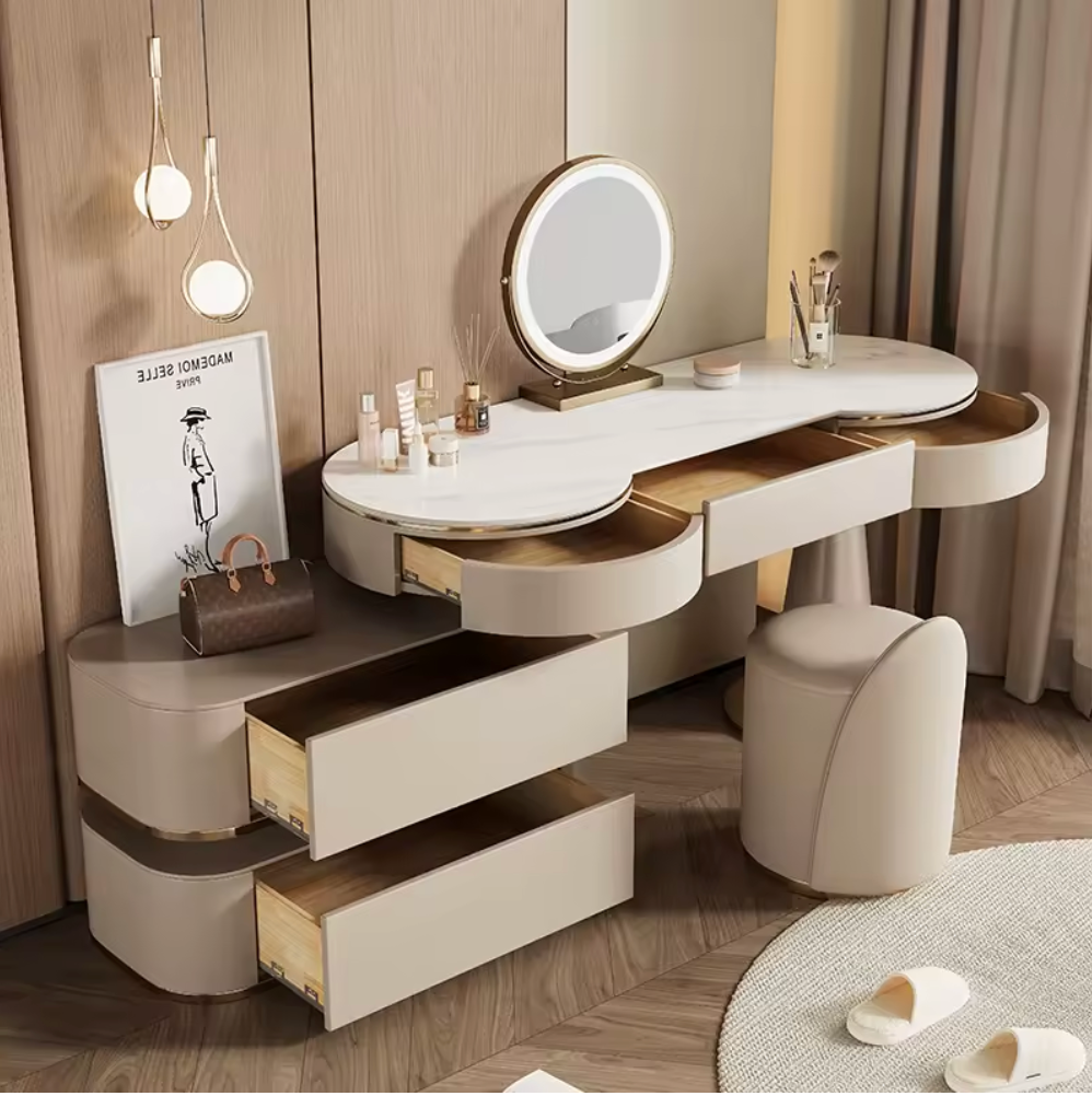 Auréa Makeup Vanity Table with LED Mirror & Storage Drawers