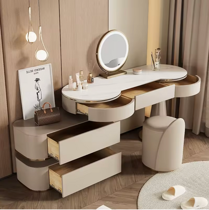 Auréa Makeup Vanity Table with LED Mirror & Storage Drawers