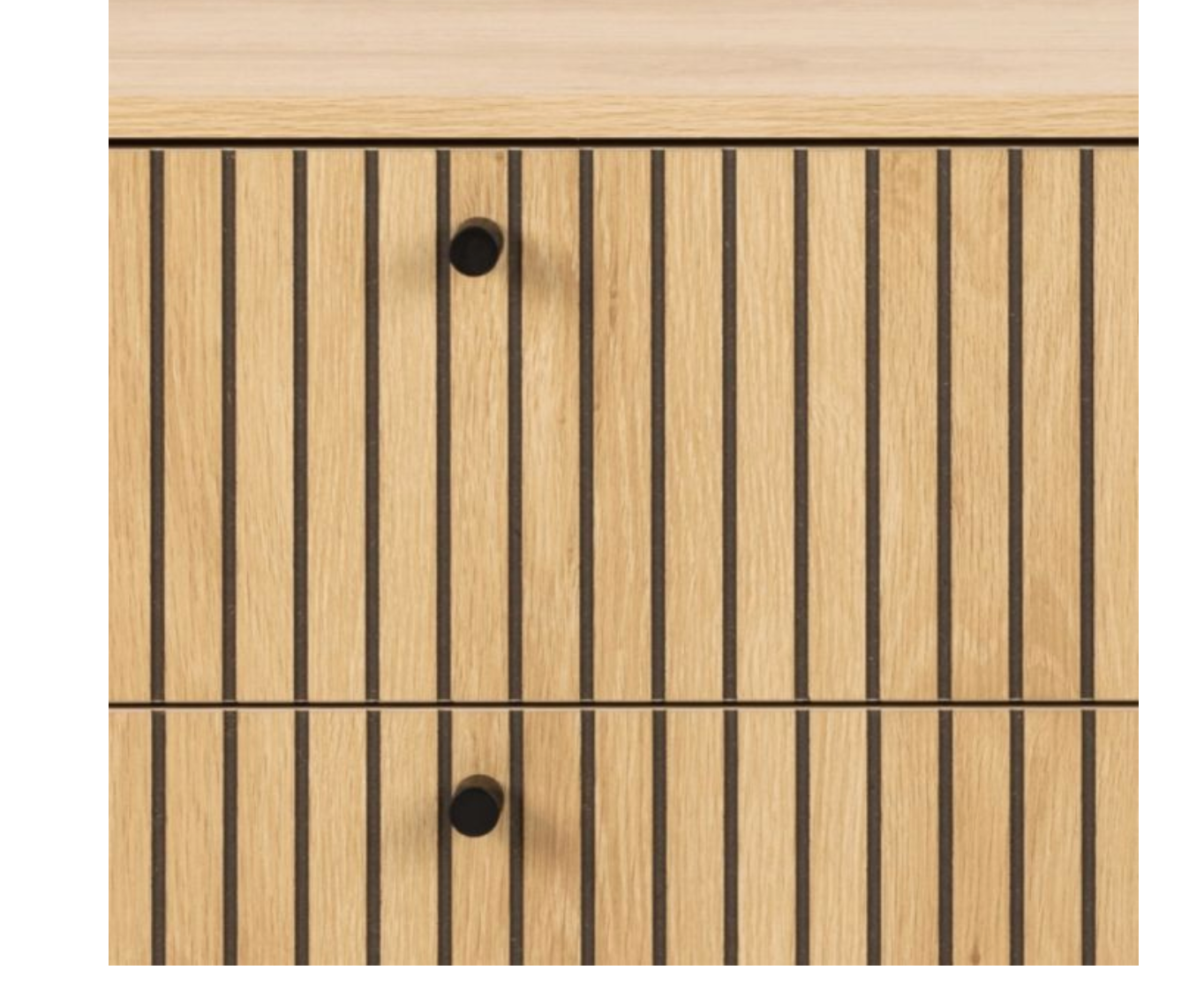 Albany Wide Chest of 6 Drawers in Oak/Black Legs