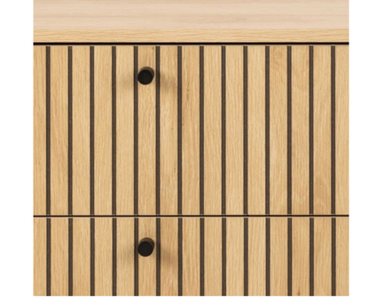 Albany Wide Chest of 6 Drawers in Oak/Black Legs