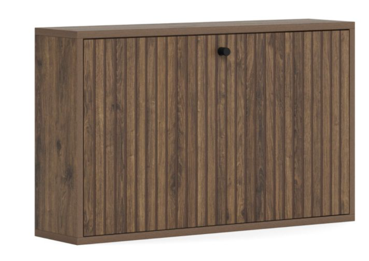 Albany Shoe Cabinet in Smoked Oak with Lamella Front