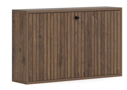 Albany Shoe Cabinet in Smoked Oak with Lamella Front