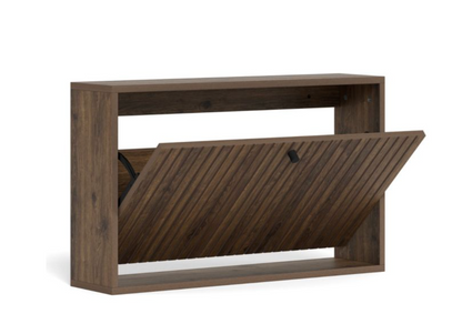 Albany Shoe Cabinet in Smoked Oak with Lamella Front