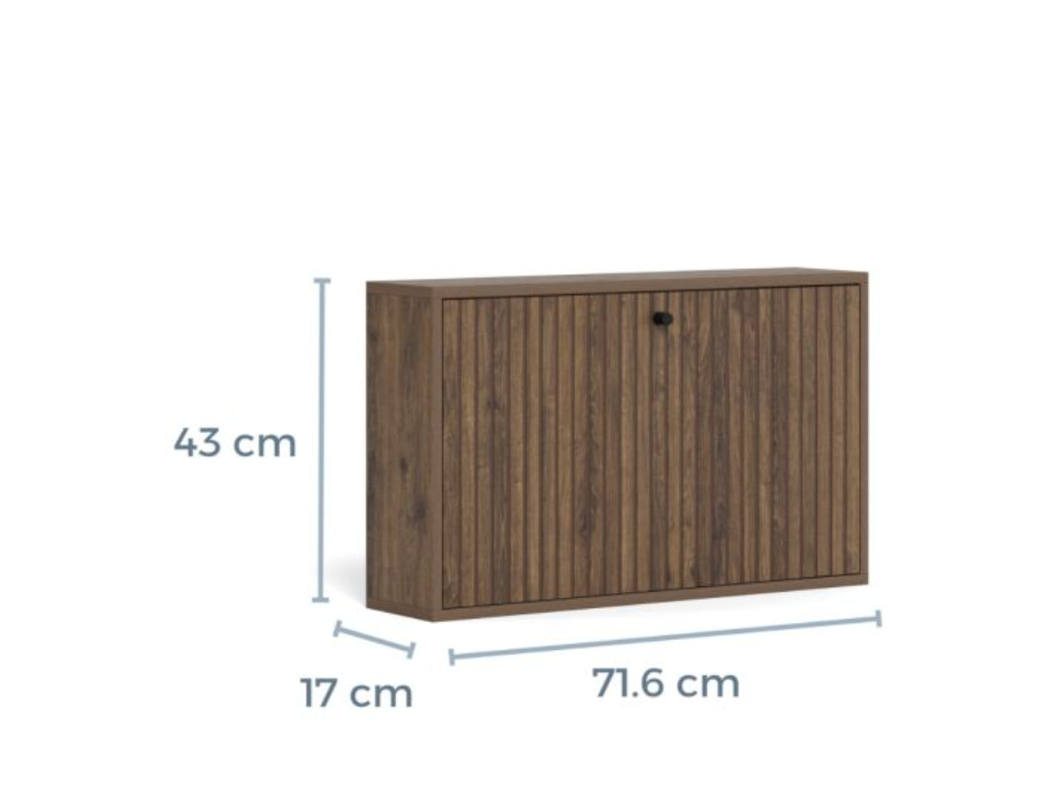 Albany Shoe Cabinet in Smoked Oak with Lamella Front