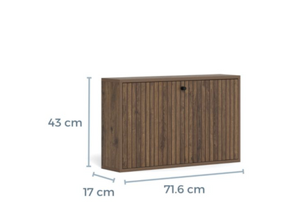 Albany Shoe Cabinet in Smoked Oak with Lamella Front