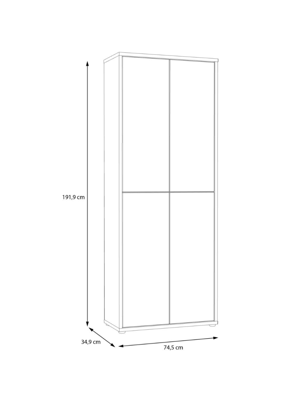 Alice Springs Shoe Cabinet with 4 Doors Push-to-Open in Artisan Oak and Sage Green Doors