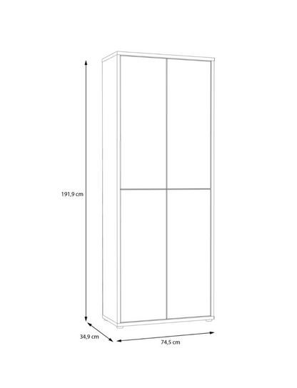 Alice Springs Shoe Cabinet with 4 Doors Push-to-Open in Artisan Oak and Sage Green Doors