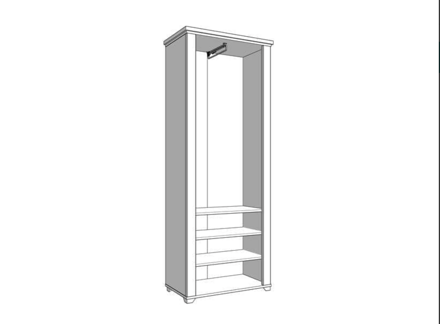 Havertz Grey And Artisan Oak Slim Narrow Shallow Depth Mirrored Wardrobe