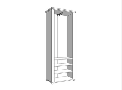 Havertz Grey And Artisan Oak Slim Narrow Shallow Depth Mirrored Wardrobe