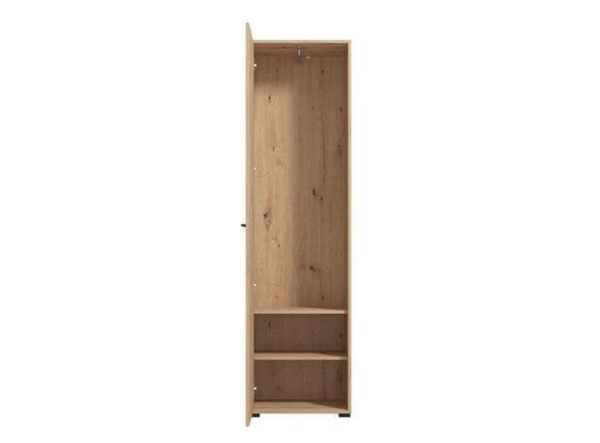 Lazlo Slatted Artisan Oak Effect Slim Wardrobe