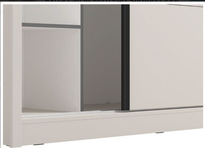 Alvira Cashmere Taupe 251cm Extra Large Mirrored Sliding Door Wardrobe
