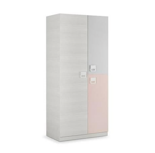 Carlos Grey And Pink 3 Door Slim Narrow Wardrobe