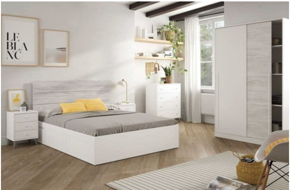 Columbus Artic White and White Oak Effect Small Narrow Sliding 2 Door Wardrobe 120cm Wide