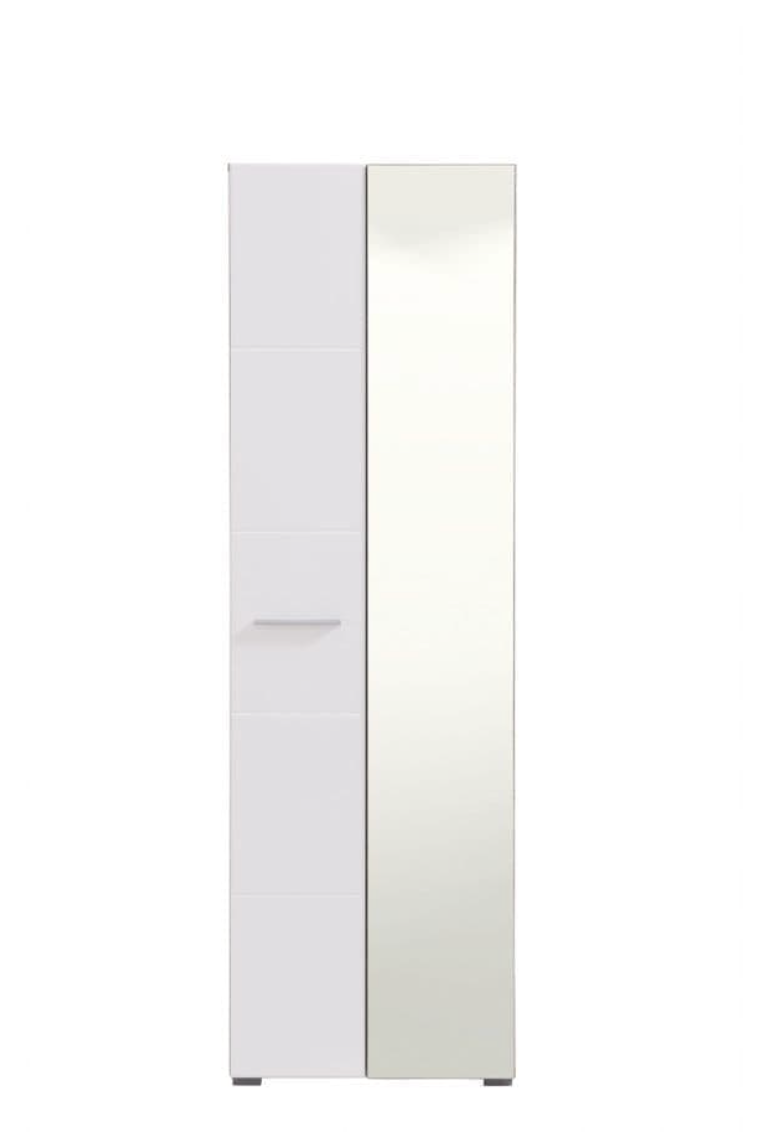 Myra White Mirrored Narrow Wardrobe